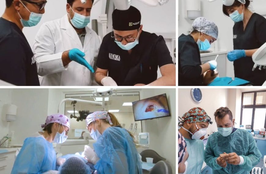 Prácticas clínicas de alumnos de ortodoncia en la sede de Athenea Dental Institute en Barcelona.
